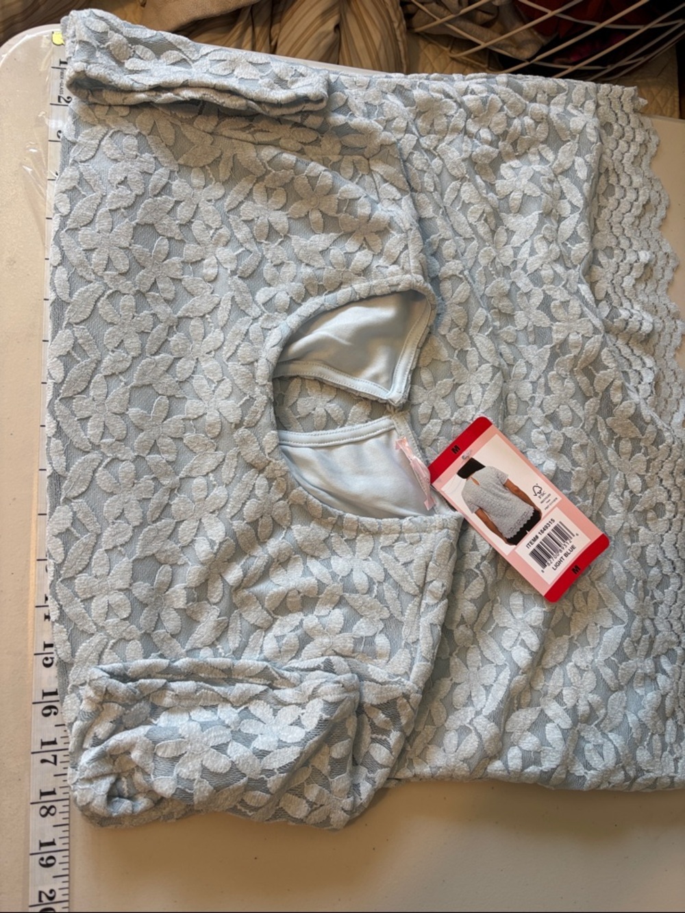 NWT Costco Teddi Rose Blue Floral Tshirt Blue Size Medium Office Church Event - Picture 10 of 13